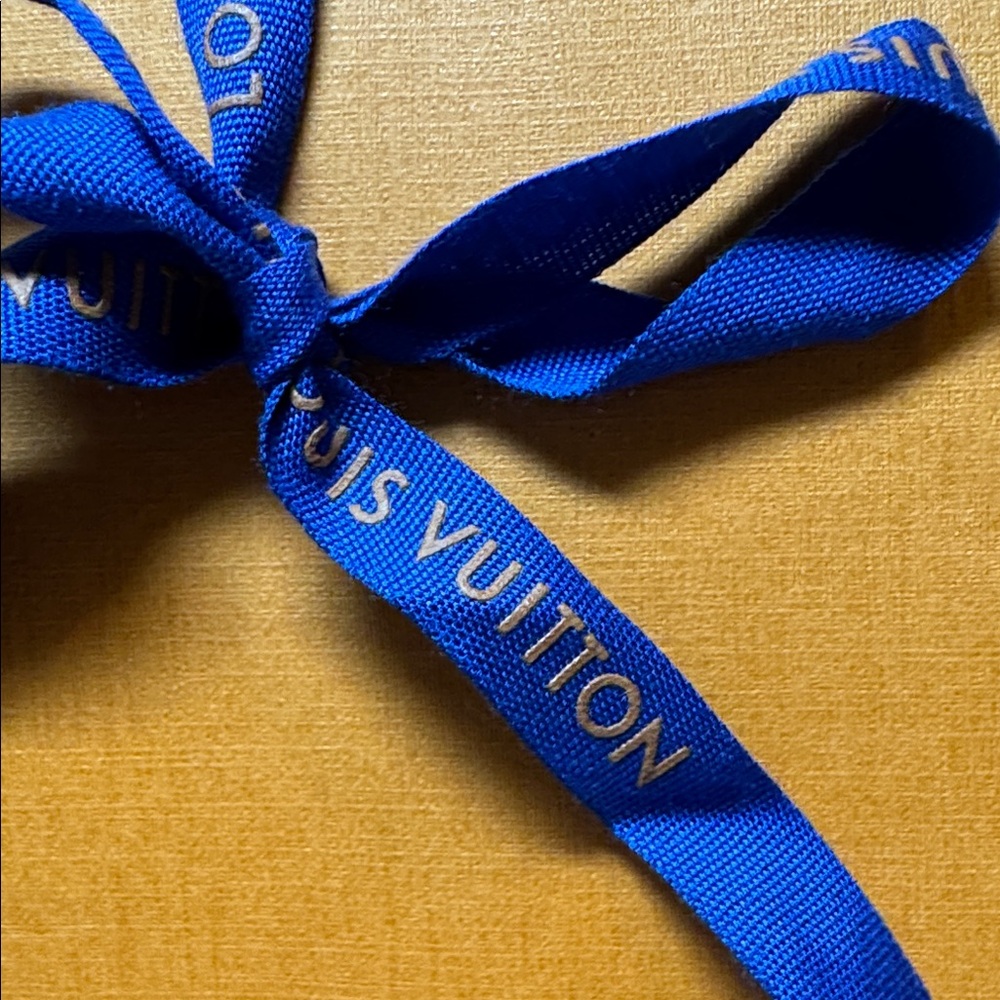 Louis Vuitton Vibrant Orange Gift Bag with Blue Ribbon - Picture 2 of 7